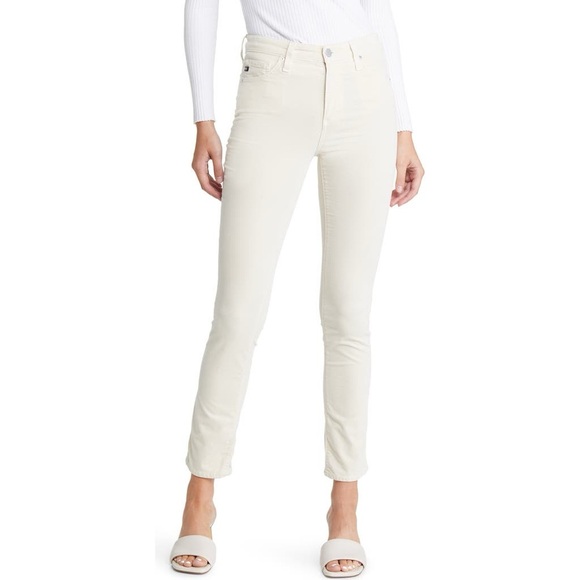 AG The Prima Ankle Jean Cream Slim Low Rise - Picture 1 of 11
